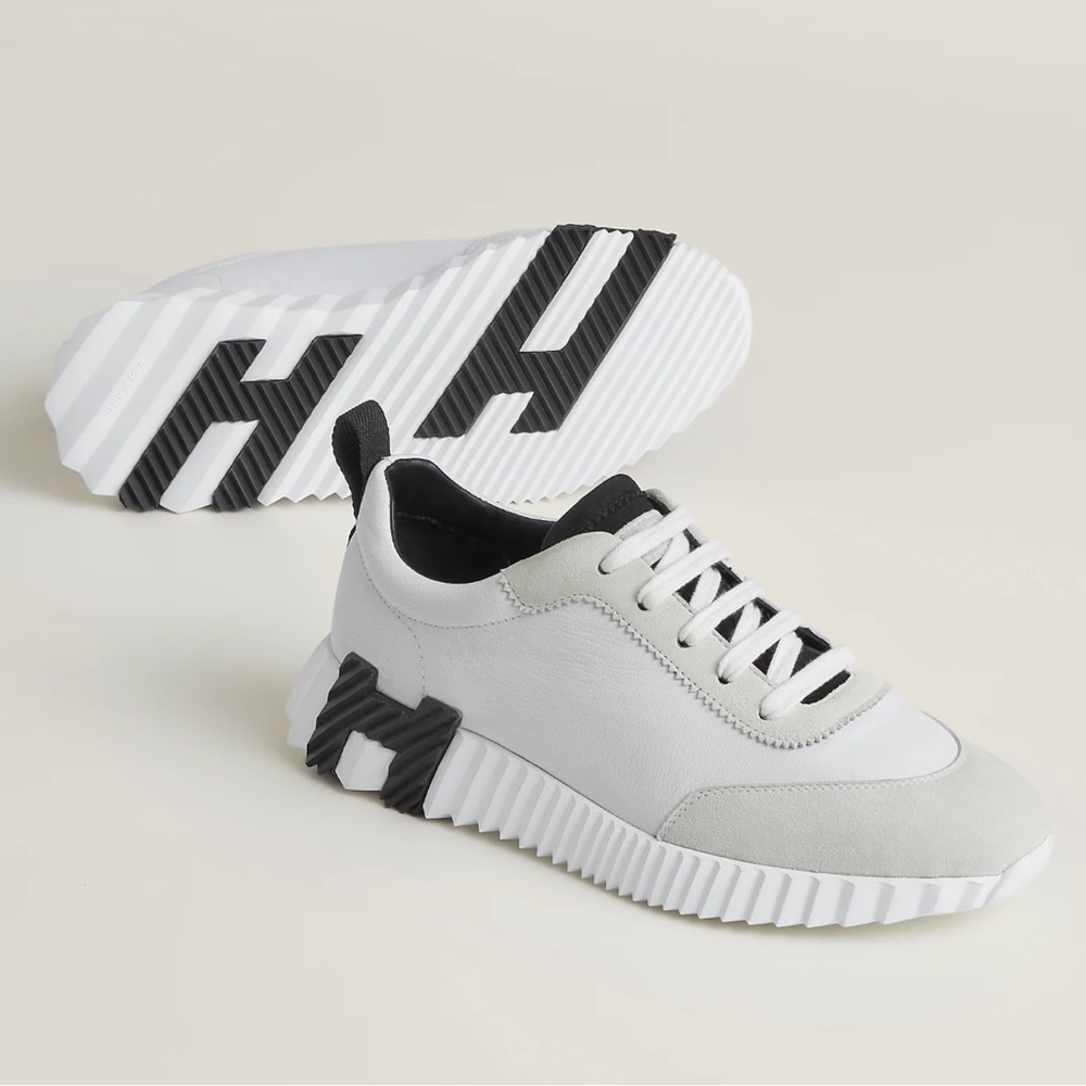 Authentic Hermes Classic H logo Leather sneakers - Picture 4 of 14